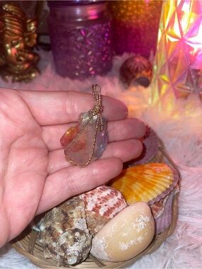 3/$25 Gold Wire-Wrapped Rainbow Aura Quartz Pendant